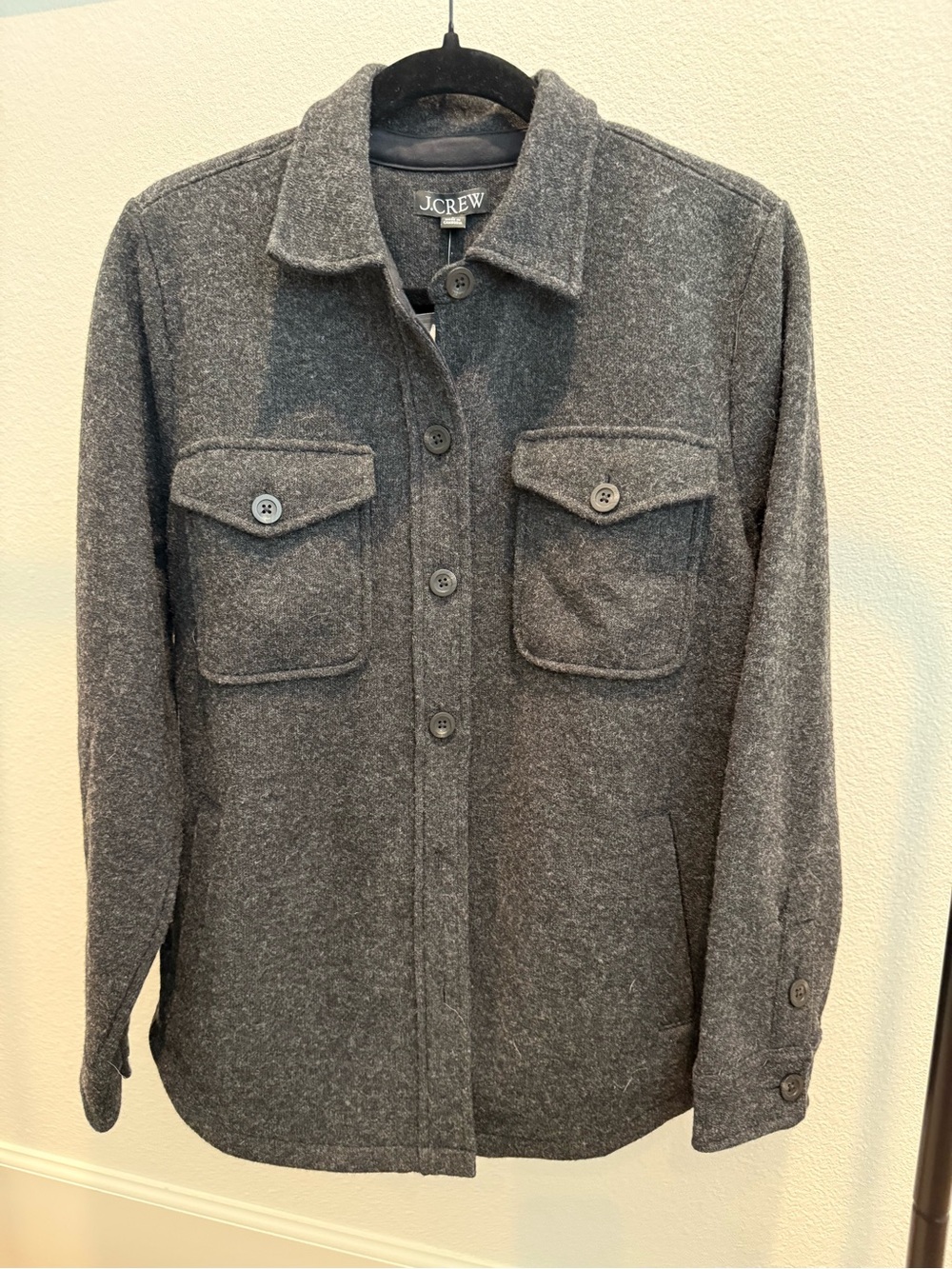 J. Crew Charcoal Gray Wool-Blend Shirt Jacket